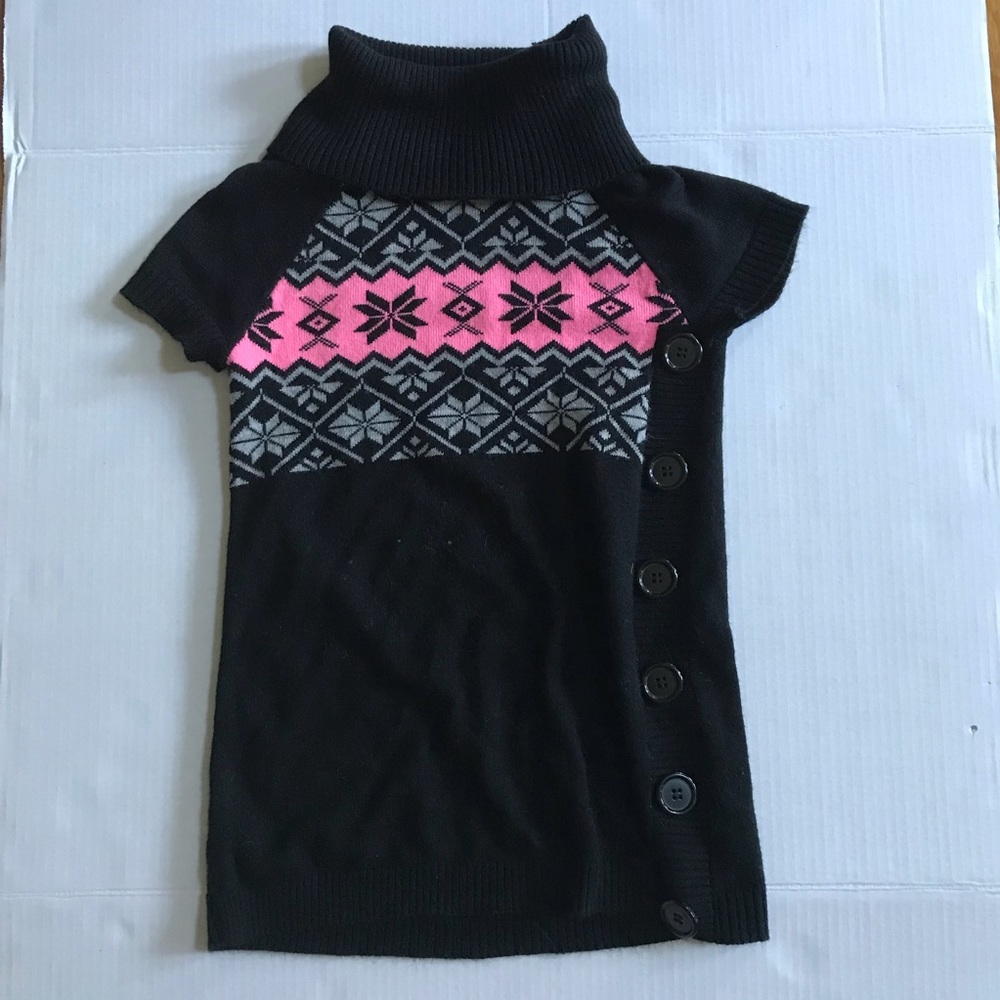 Black Kids Sweater with Buttons